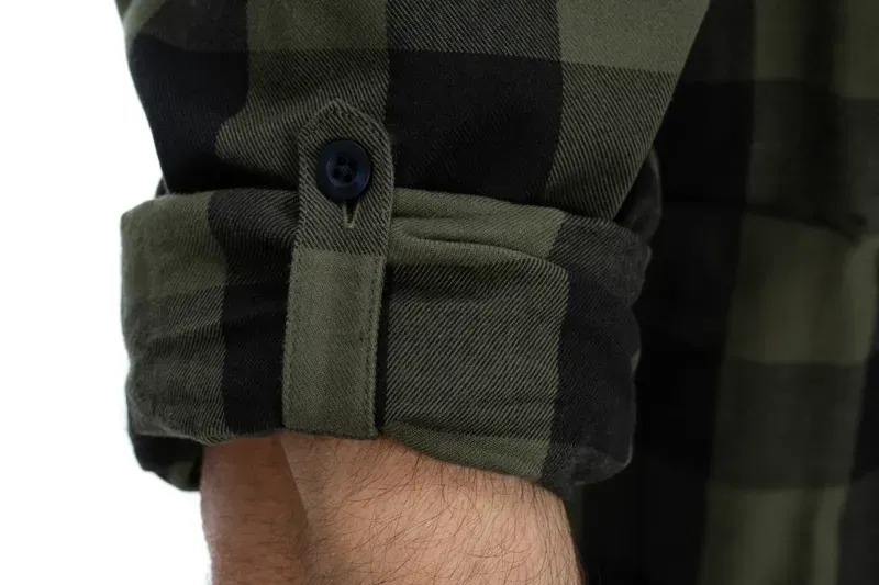 Cube Work Shirt L/S In Olive Check-2