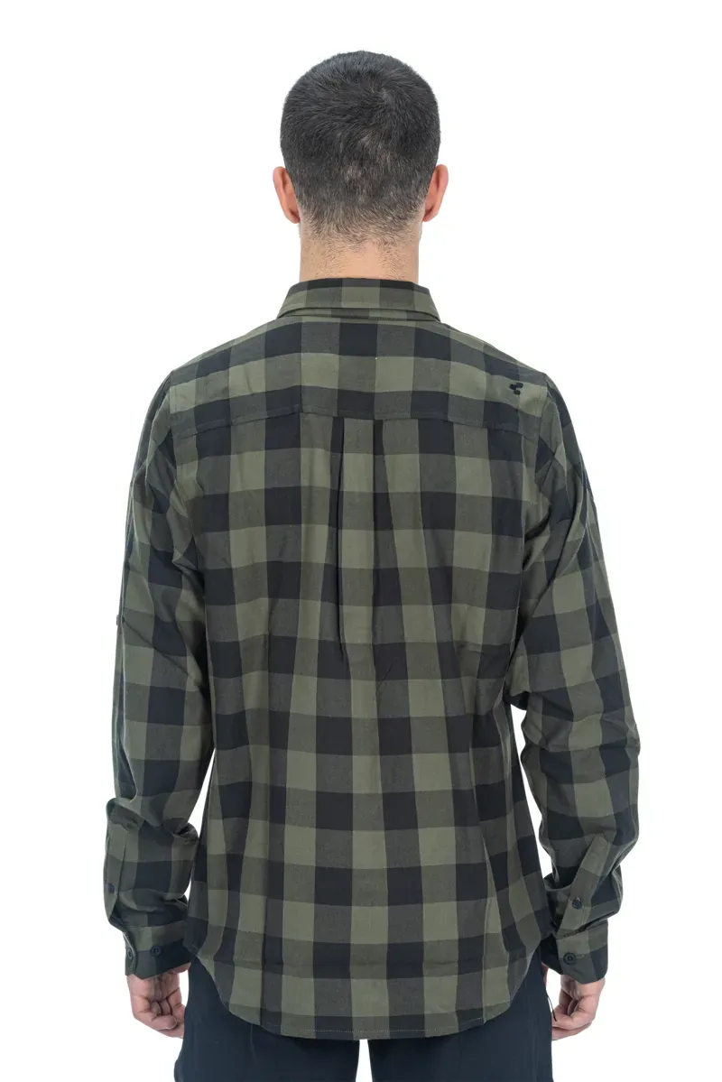 Cube Work Shirt L/S In Olive Check-1