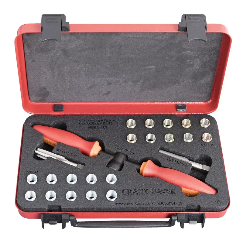 Unior Crank Saver-Pedal Thread Repair And Insert Kit in Red