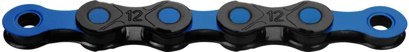 KMC X12 DLC Waxed Chain 126 Links In Black/Blue