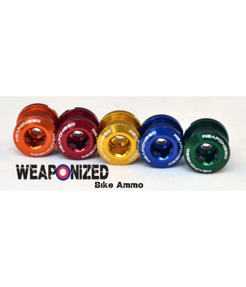 Weaponized Chain Ring Bolts x5 Red-Double/Triple-1