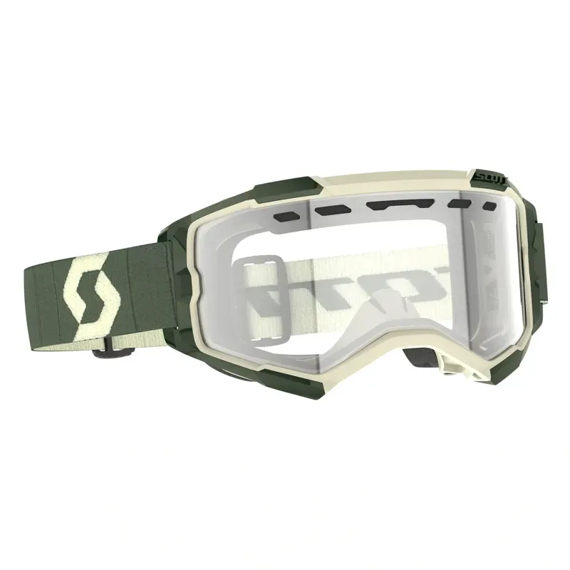 Scott Fury Enduro Goggles in Kaki Green/Clear Works