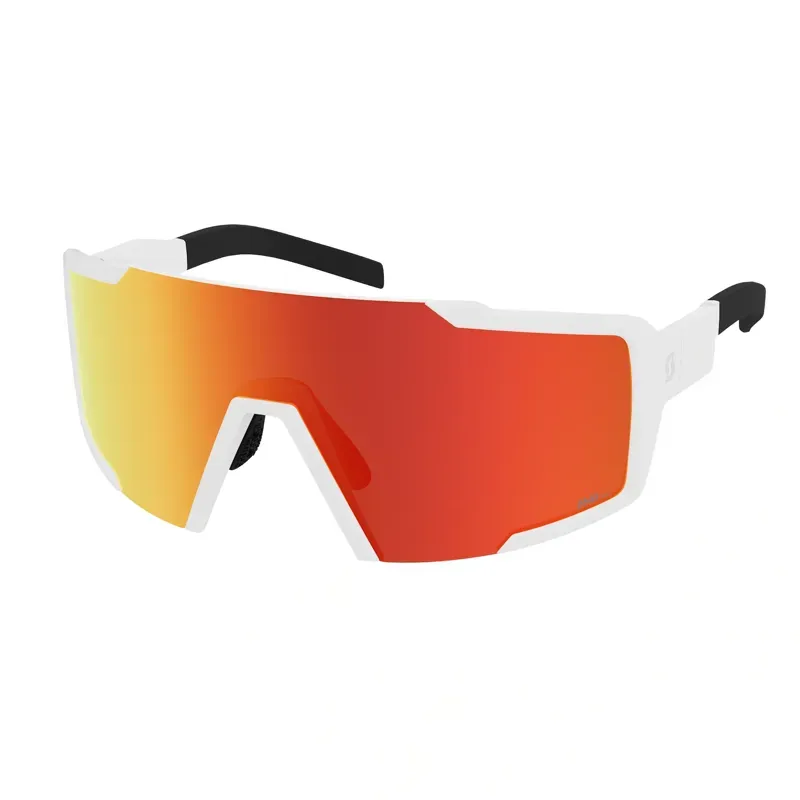 Scott Shield Sunglasses in White Matt/AMP Red Chrome S3