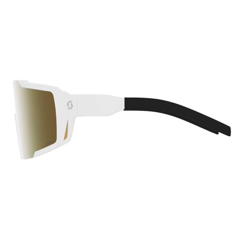 Scott Shield Light Sensitive Sunglasses in White Matt/AMP LS Gold Chrome S1-3-2