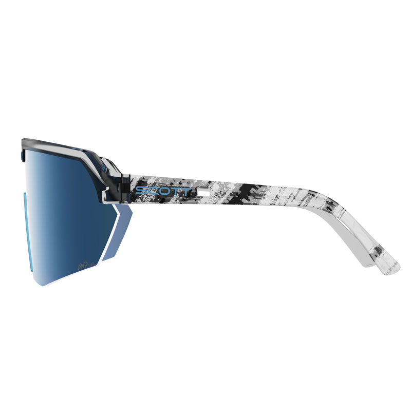 Scott Sport Shield Sunglasses in Black/Neon Blue/AMP Beryl Blue Chrome S3-2