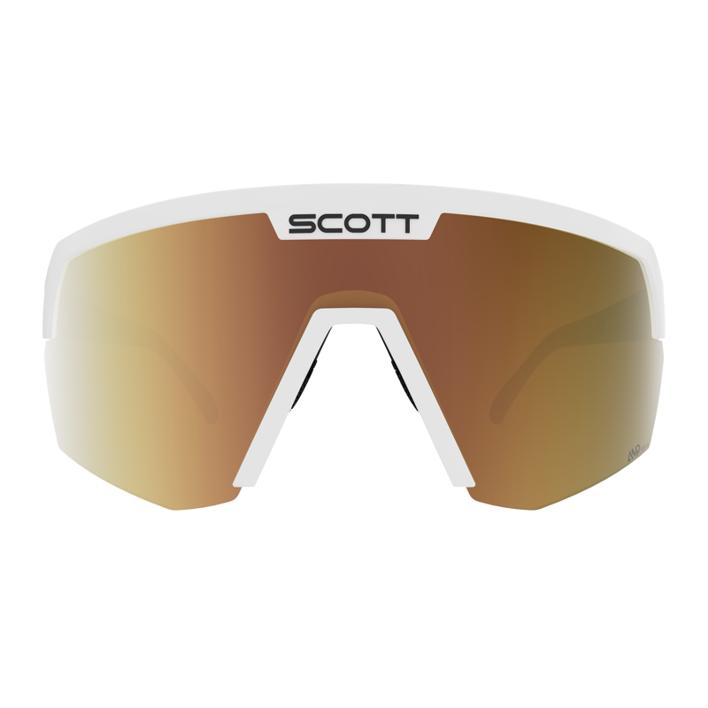 Scott Sport Shield Light Sensitive Sunglasses in White Matt/AMP LS Gold Chrome S1-3-1