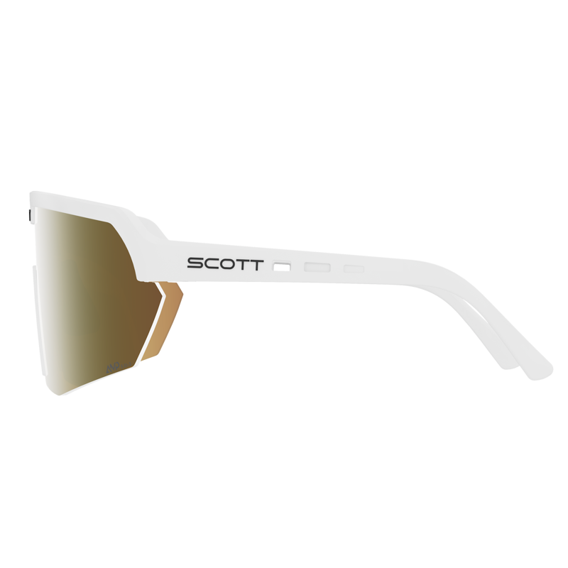 Scott Sport Shield Light Sensitive Sunglasses in White Matt/AMP LS Gold Chrome S1-3-2