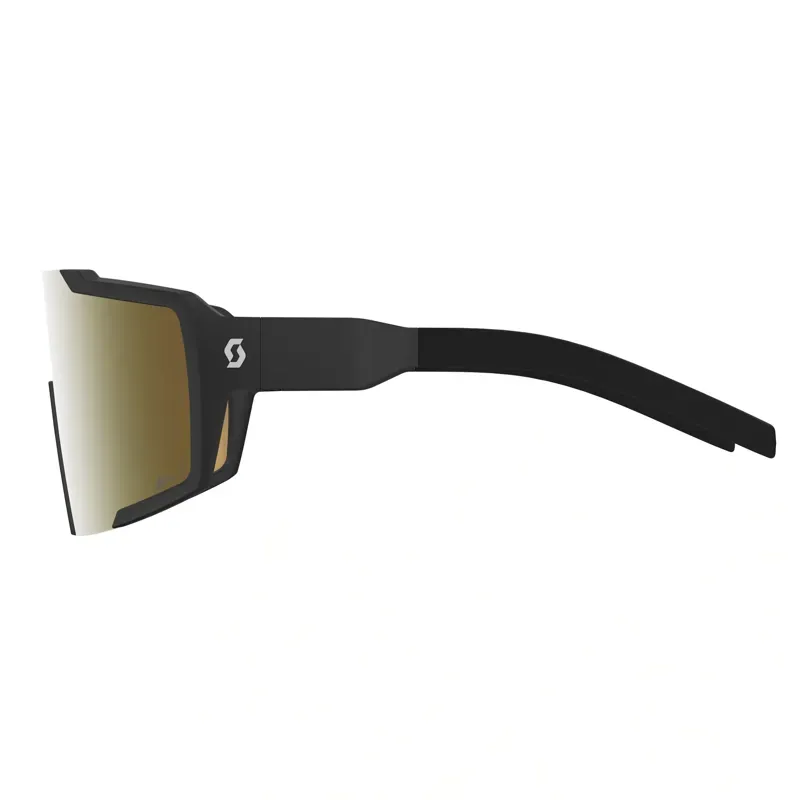 Scott Shield Compact Light Sensitive Sunglasses in Black/AMP LS Gold Chrome S1-3-2