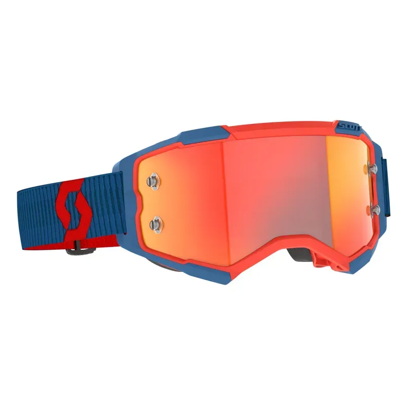 Scott Fury Goggle In Blue/Neon Red/Orange Chrome Works