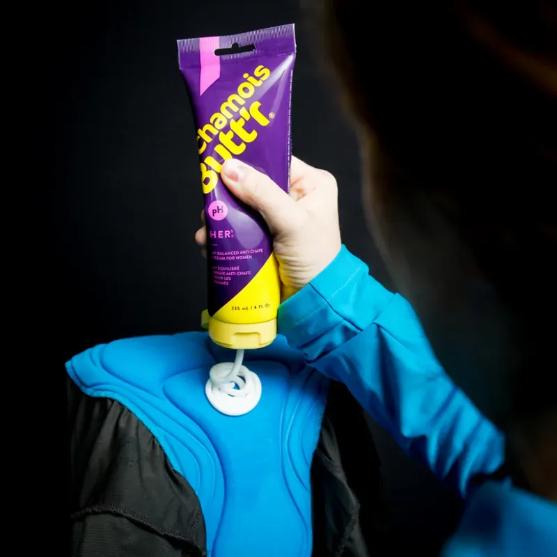 Chamois Butt'r Her Ladies Chamois Cream Purple/Yellow -5