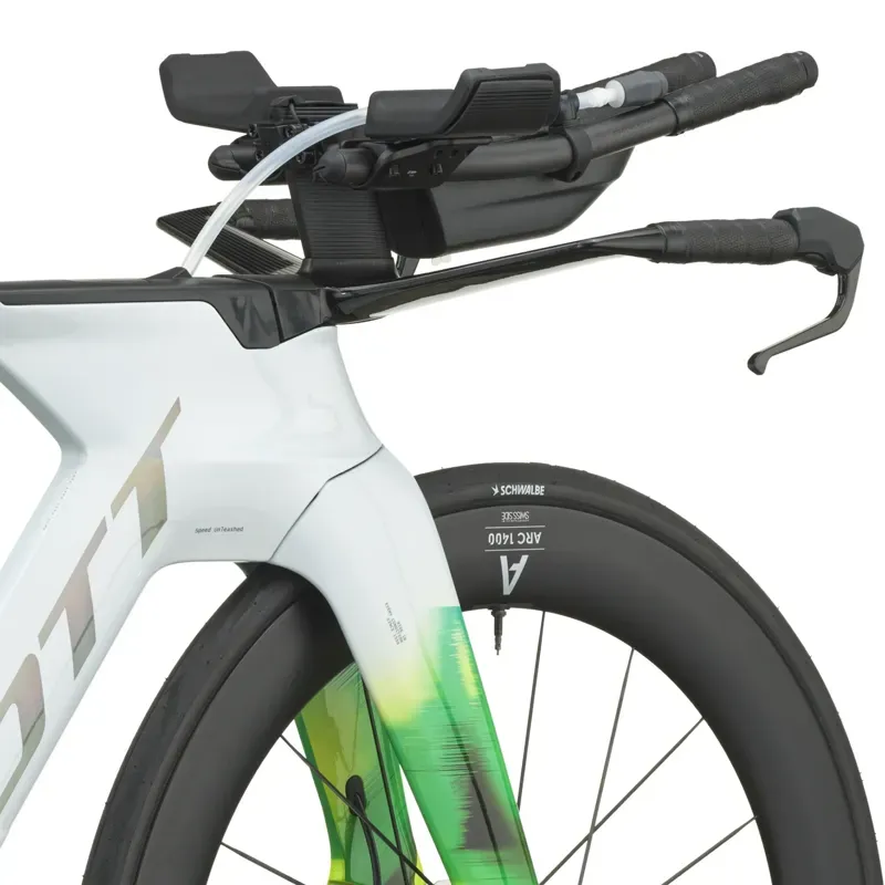 Scott Plasma RC Pro Triathlon Bike in Cumulus White/Viper Green-5