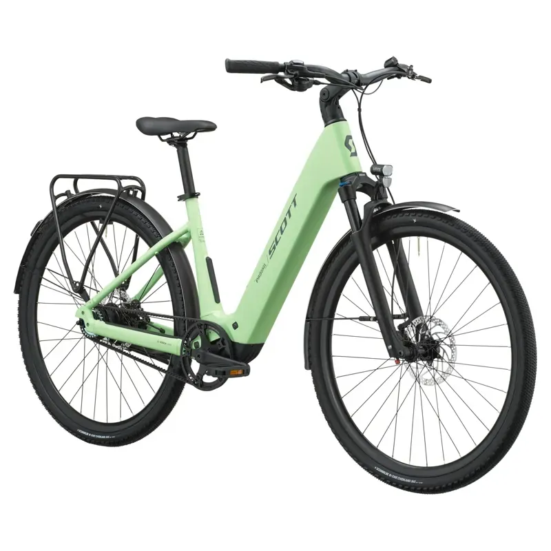 Scott Passage 10 Belt Wave eHybrid Bike Bike in Paradise Green-1