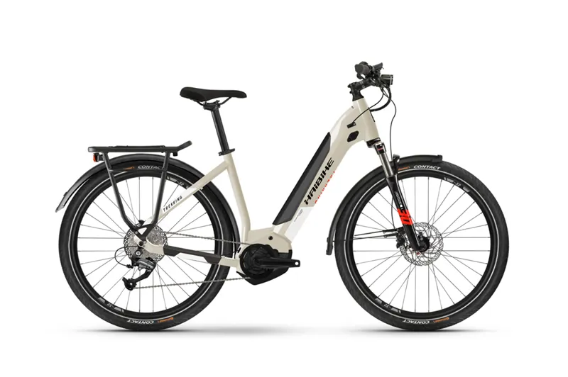 Haibike Trekking 4 500Wh Lowstep Electric Hybrid Bike in Brown