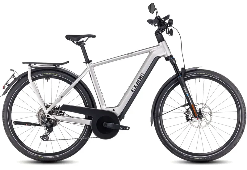 Cube Kathmandu Hybrid 45 750 Electric City Bike in Grey/Reflex