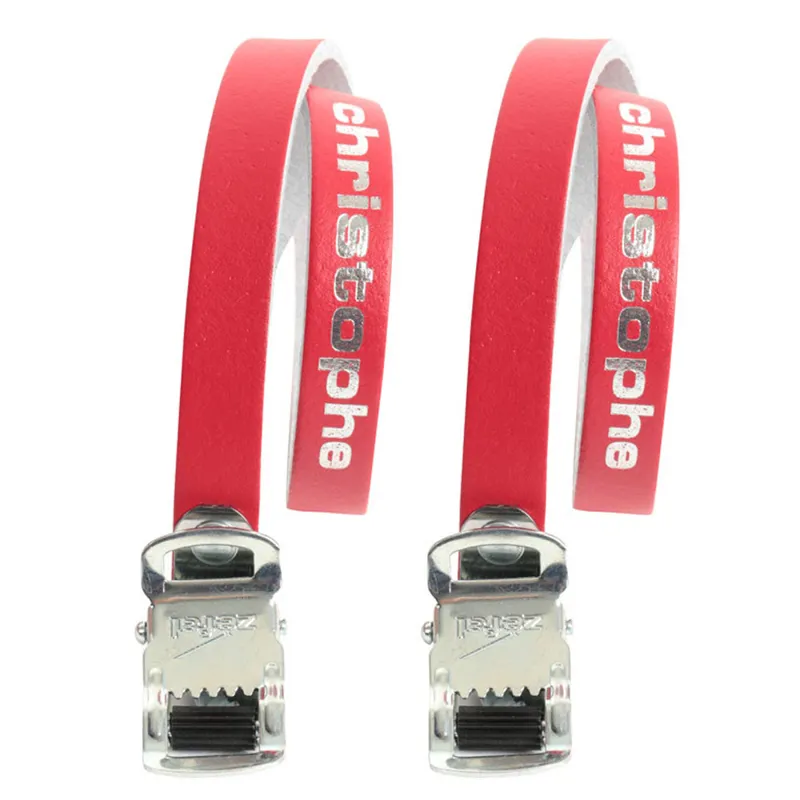 Zefal - Christophe Leather Classic Pedal Toe Straps Red
