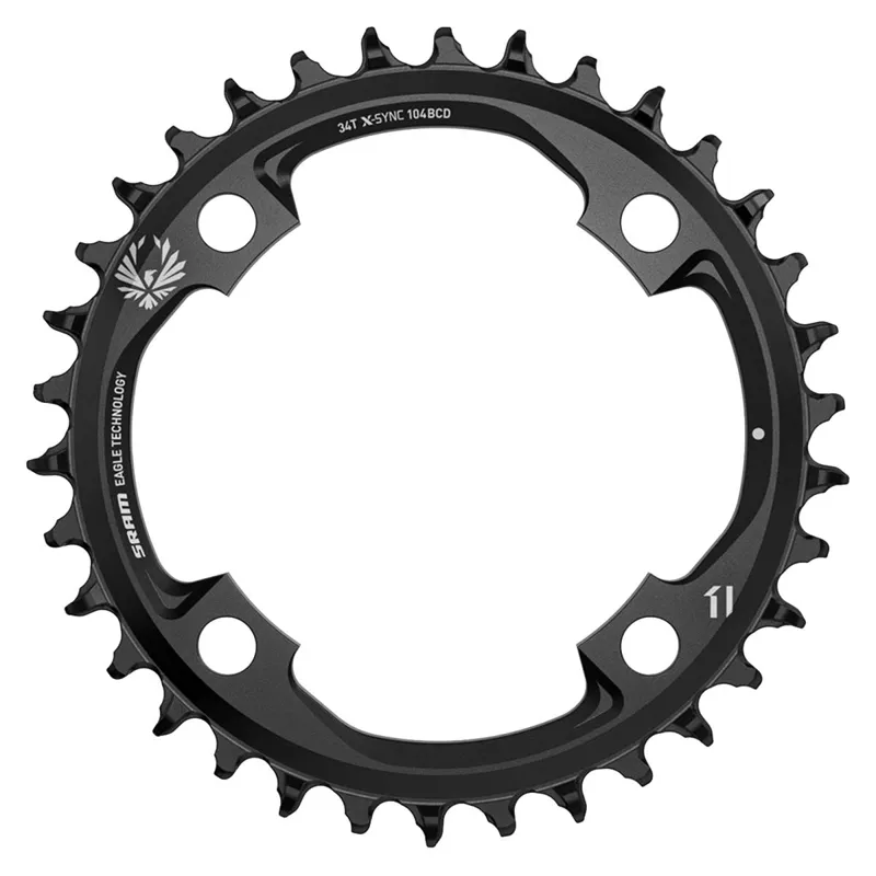 Sram Chain Ring X-Sync 2 104 Bcd Steel Eagle Black: BLACK 34t