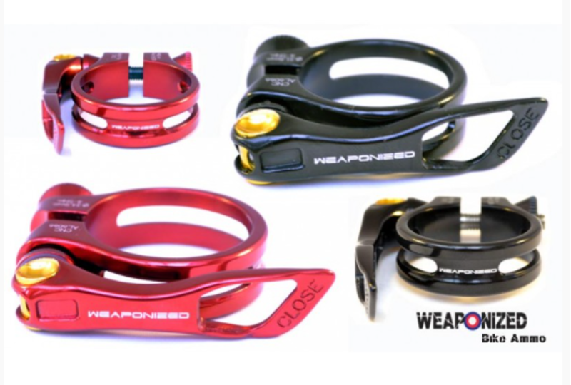 Weaponized Pro TI QR seat post clamp Red 31.8-1