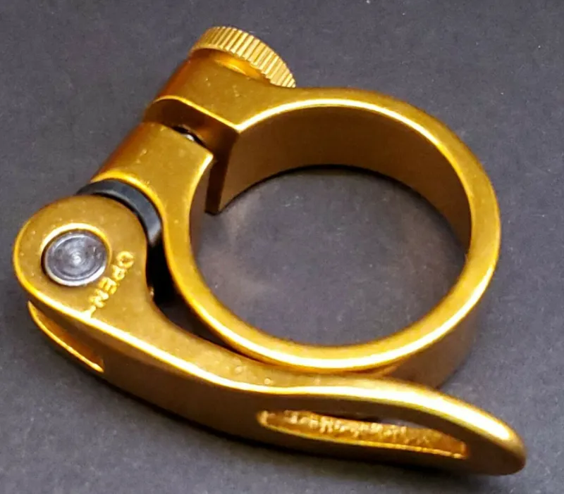 Weaponized Pro TI QR seat post clamp Gold 31.8