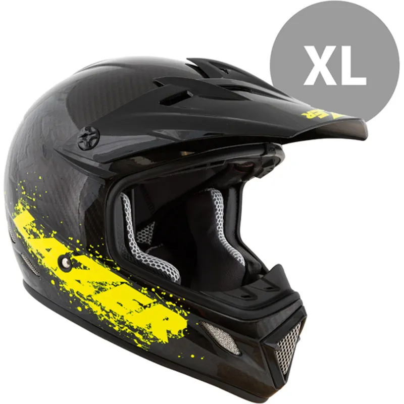 Lazer Helmet MX7 Full Face Helmet - Carbon Black Flash Yellow-1