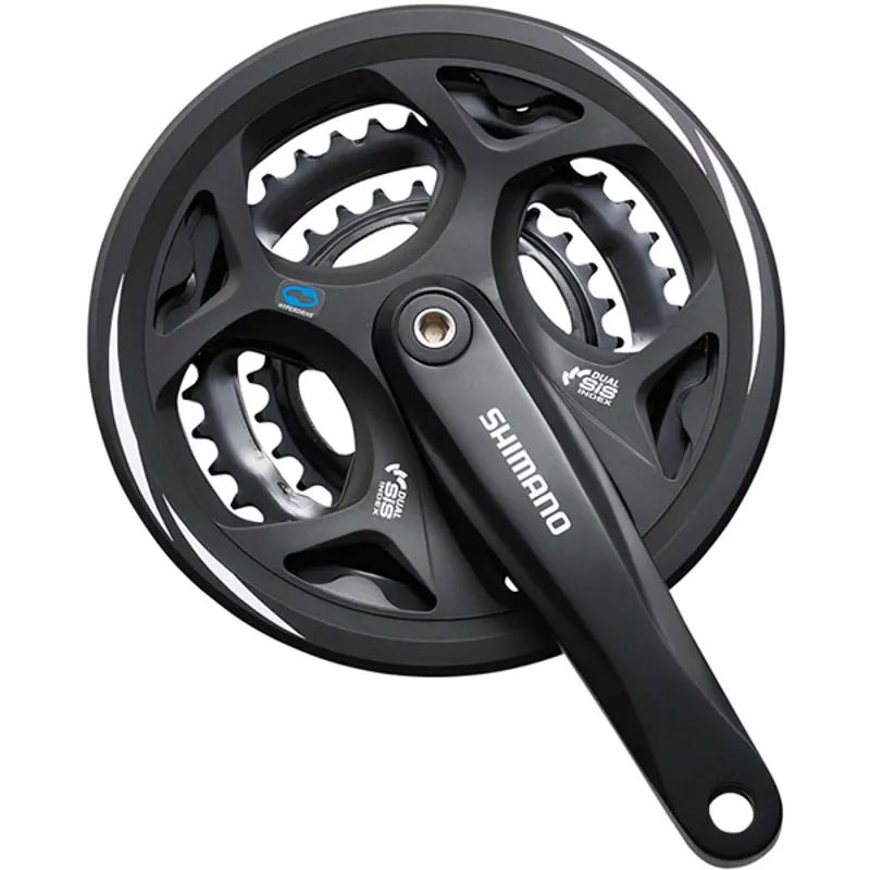 Shimano Altus FC-M311 Square Taper Chainset With Chainguard - Black - Alloy - Steel