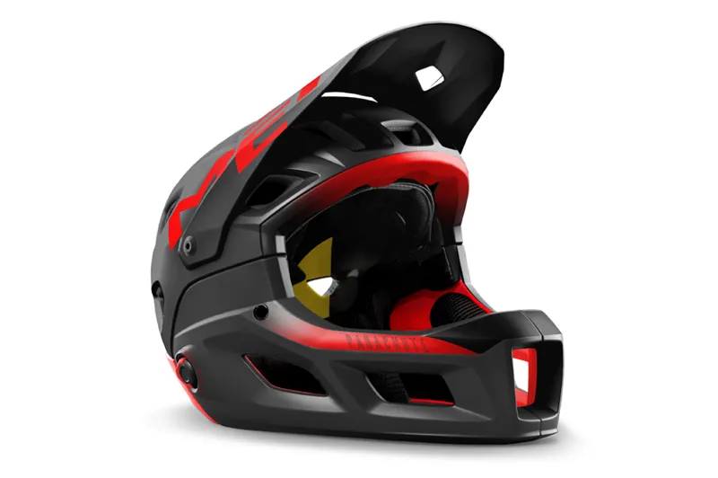 MET Parachute Mcr Mips Full face MTB Helmet in Black and Red