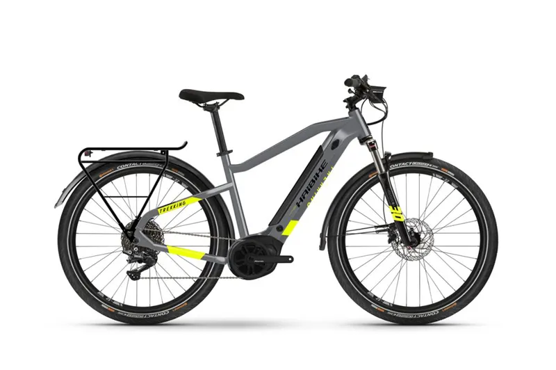 Haibike Trekking 6 i500wh Electric Bike Grey Yellow 