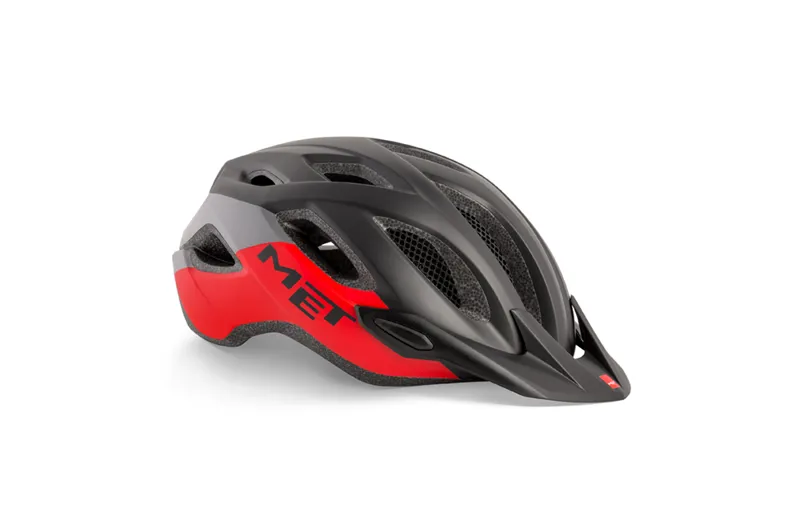 Met Crossover Commute Trail Helmet Black Red Matt 