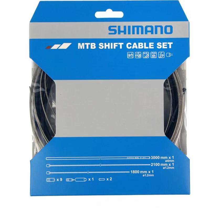 Shimano Spares  MTB gear cable set stainless steel inner wire Black