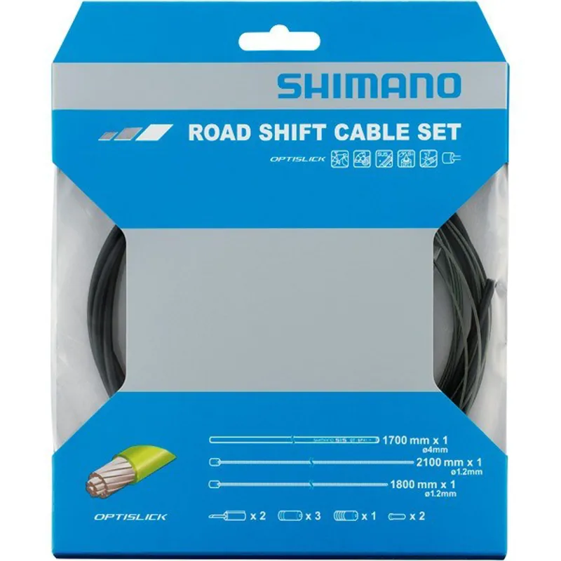Shimano Spares Road gear cable set OPTISLICK coated inners black