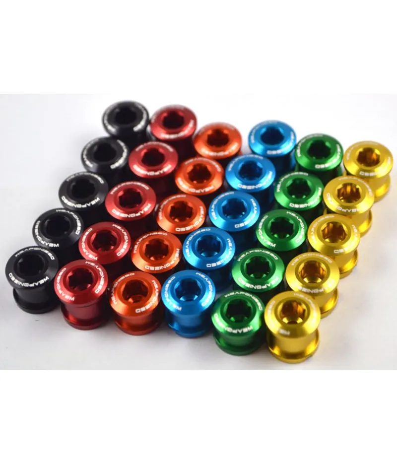 Weaponized Chain Ring Bolts x5 Green-Double/Triple