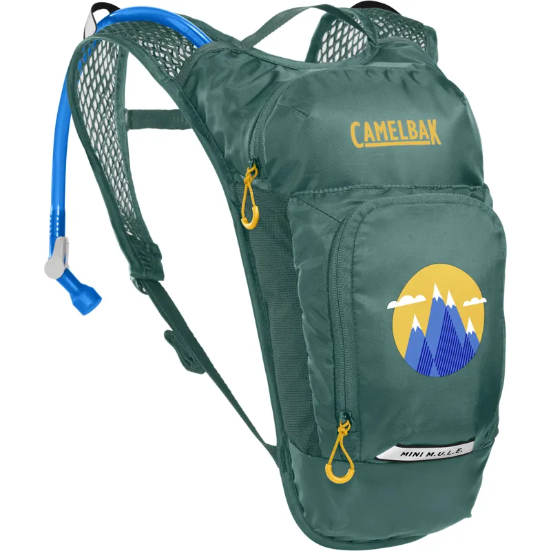 Camelbak Kids' Mini MULE 3l Hydration Pack w/1.5l Reservoir in Green/Mountains