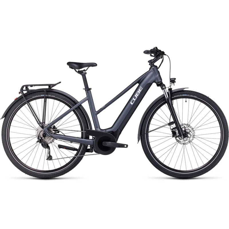Cube Touring Hybrid One 500 Electric Bike in Grey/White-1