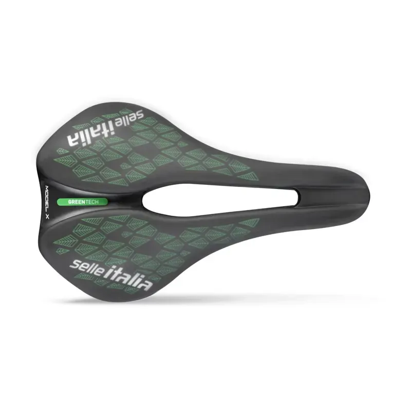 Selle Italia Model-X Green Superflow Leaf L3 Saddle in Black/Green