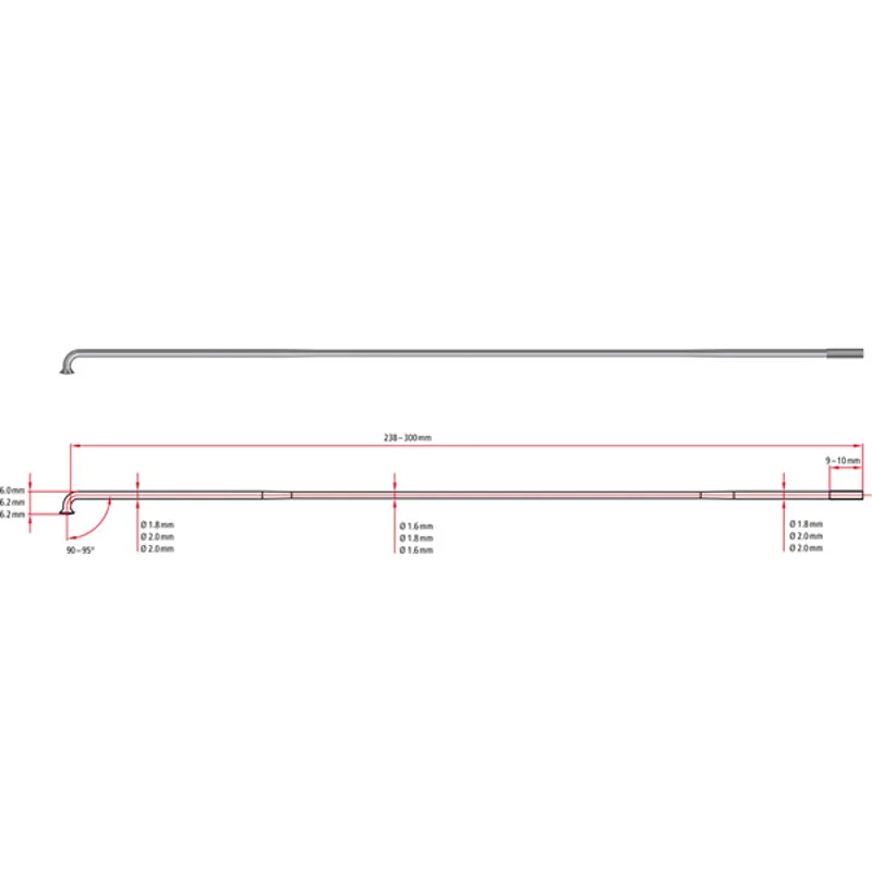 SPOK DT Comp 2 X 301mm Bx100sr Silver 301 mm