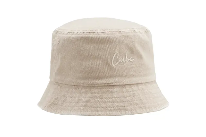 Cube Bucket Hat in Washed Beige