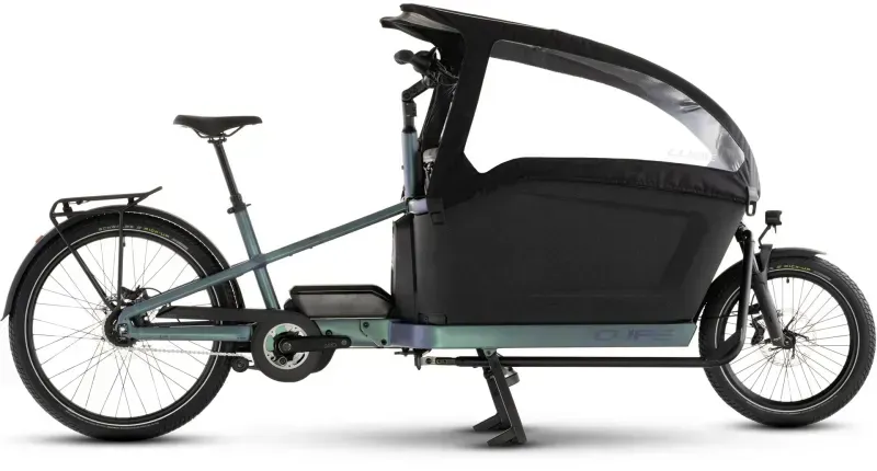 Cube Cargo Hybrid Comfort Pro Family 800 eHybrid Bike in Smaragd Grey
