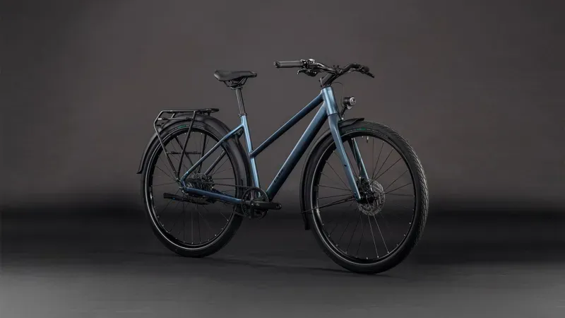 Cube Editor Pro FE Hybrid Bike in Mineral Blue/Chrome-3