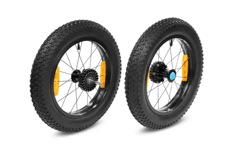 Cube Fat Rear Wheels for Kids Trailer Double in Black