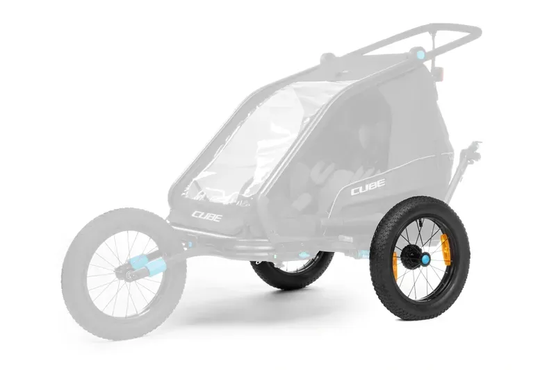 Cube Fat Rear Wheels for Kids Trailer Double in Black-1