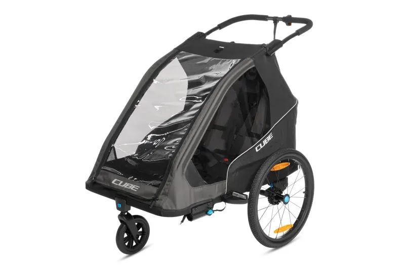 Cube Kids Trailer Double Pure in Black/Grey