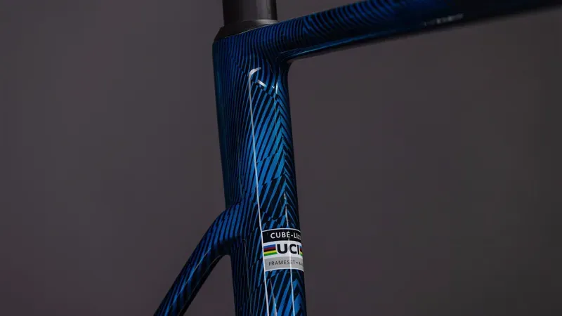 Cube Litening Air C:68X Road Bike Frameset in Blue Grid/Chrome-5