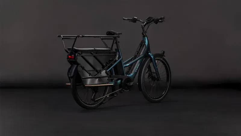 Cube Longtail Hybrid 800 eCargo Bike in Royal Green/Black-1