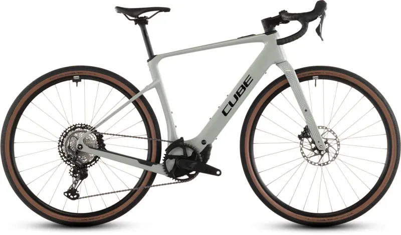 Cube Nuroad Hybrid C:62 Race 400x E-Road Bike in Reed Beige/Black