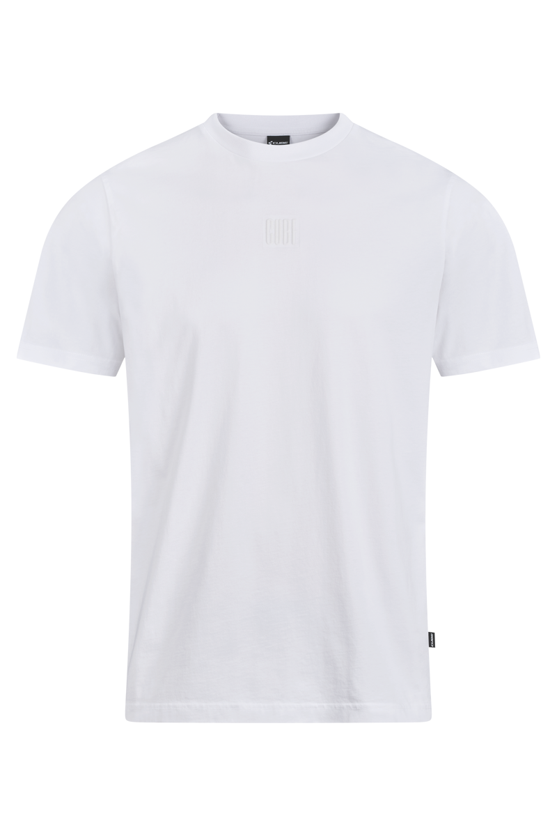 CUBE Organic T-Shirt Embossed GTY FIT in White