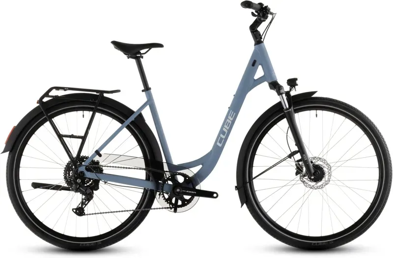 Cube Touring One Hybrid Bike in Blue Bird/Grey-4