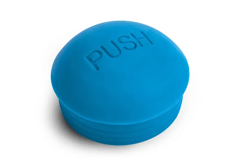 Cube Wheel Push Button Kids Trailer Double in Blue