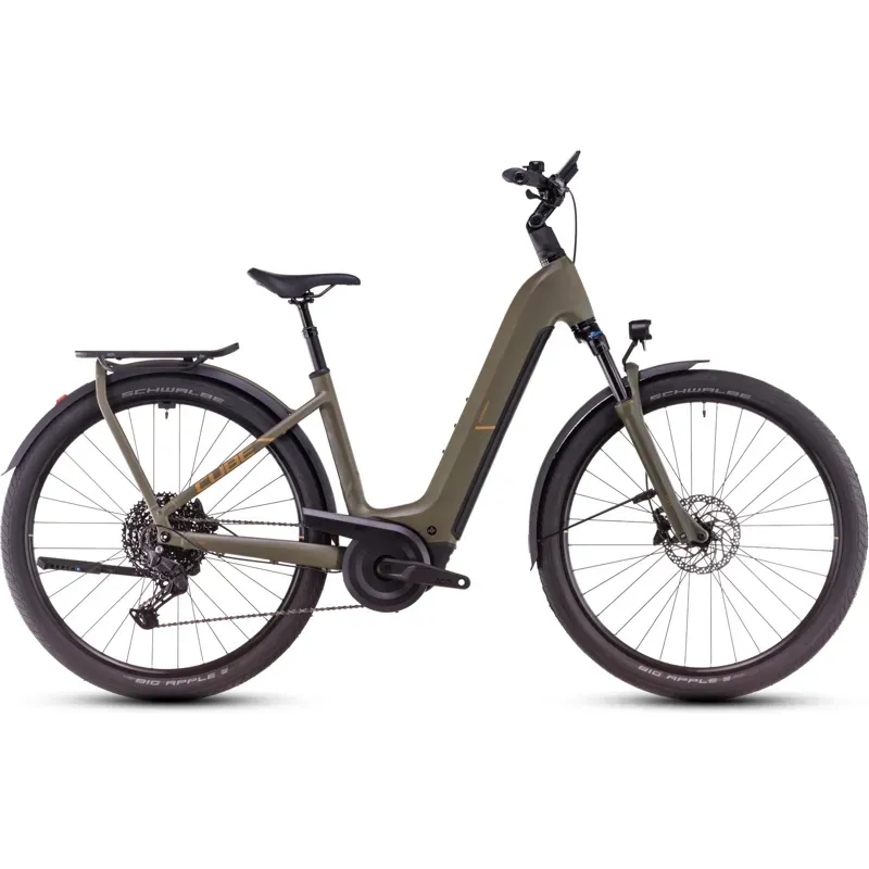Cube Kathmandu Hybrid Pro Easy Entry Electric Bike in Dusty Olive/Gold