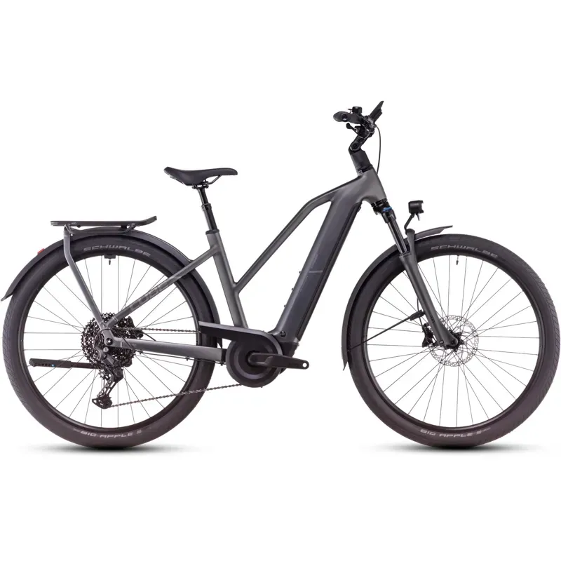 Cube Kathmandu Hybrid Pro Trapeze Electric Bike in Slab Grey/Chrome