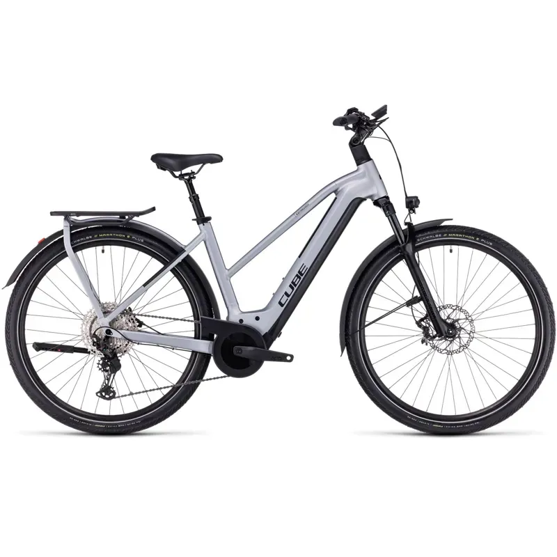 Cube Kathmandu Hybrid SLX 750 Trekking eBike in Polar Silver-1