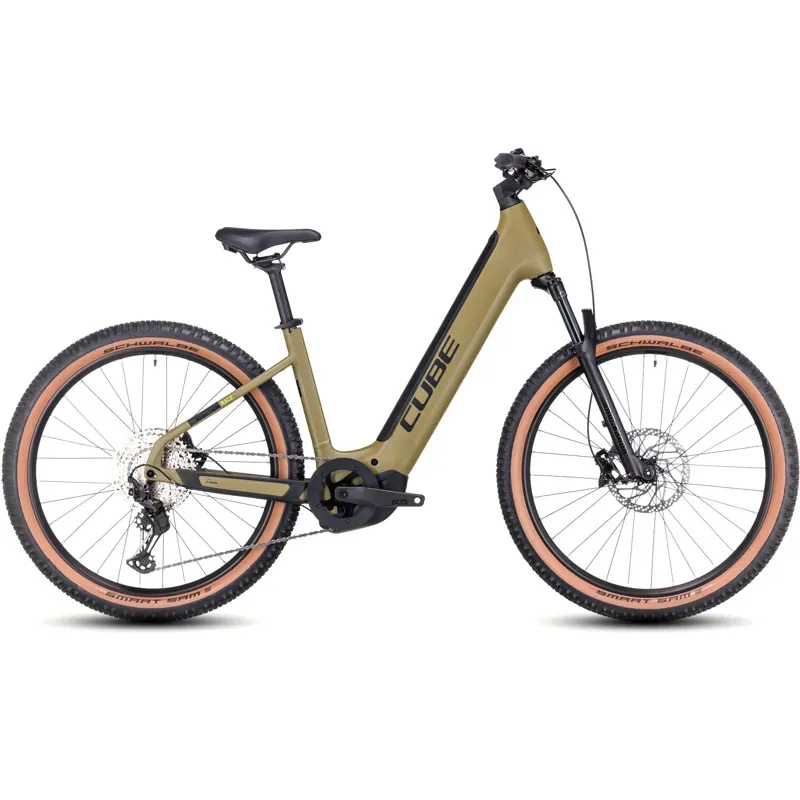 Cube Reaction Hybrid Race 750 eMountain Bike in Olive/Green-1